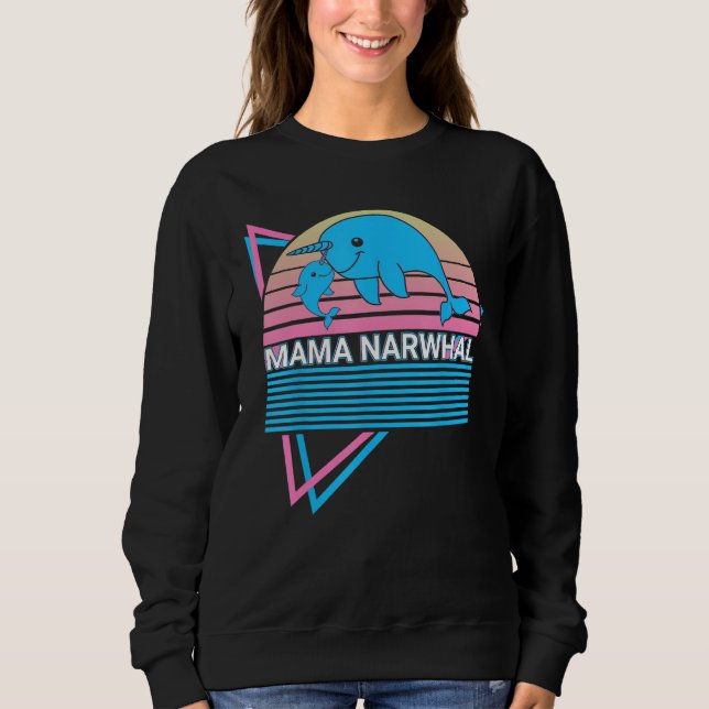 Moletom Narwhal Mama Retro Mama Narwhal (Frente)