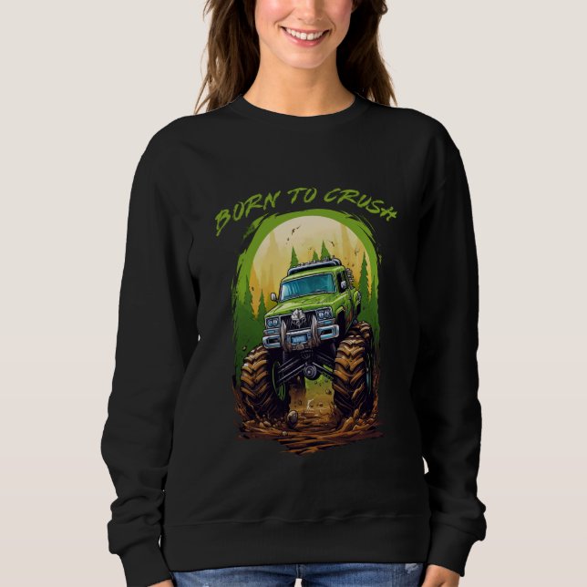 Moletom Nascer do Monstro de Esmagamento Caminhão American (Frente)