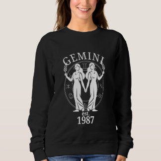 Moletom Nascer dos gêmeos Zodiac Gemini em 1987
