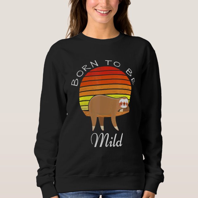 Moletom Nascer Para Ser Leve Retro Sunset Sloth Pun (Frente)