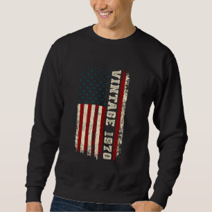 Moletom Nascer Vintage Em 1970, Bandeira Americana 55º Ani