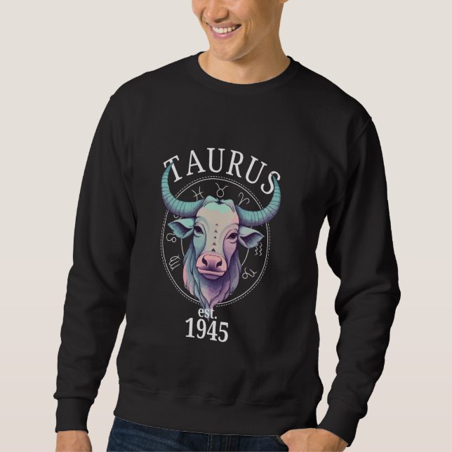 Moletom Nascer Zodiac Taurus Bull em 1945 (Frente)