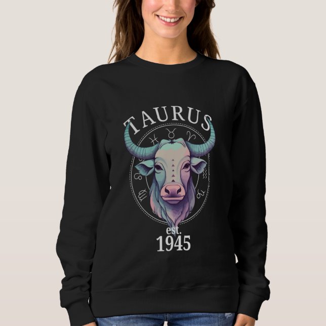 Moletom Nascer Zodiac Taurus Bull em 1945 (Frente)