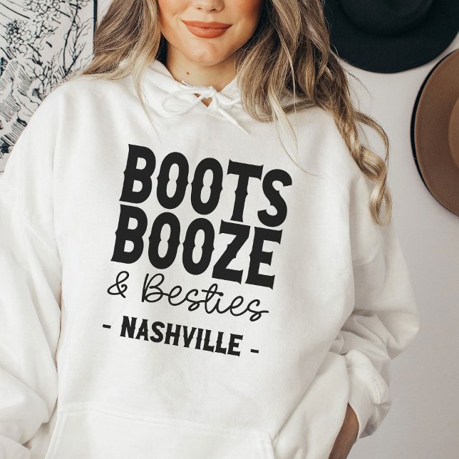 Moletom Nashville Bachelorette Boots Booze Besties Persona (Criador carregado)