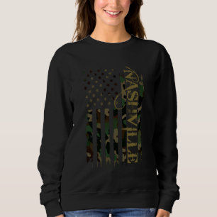 Moletom Nashville Estados Unidos Afetou Camo com bandeira