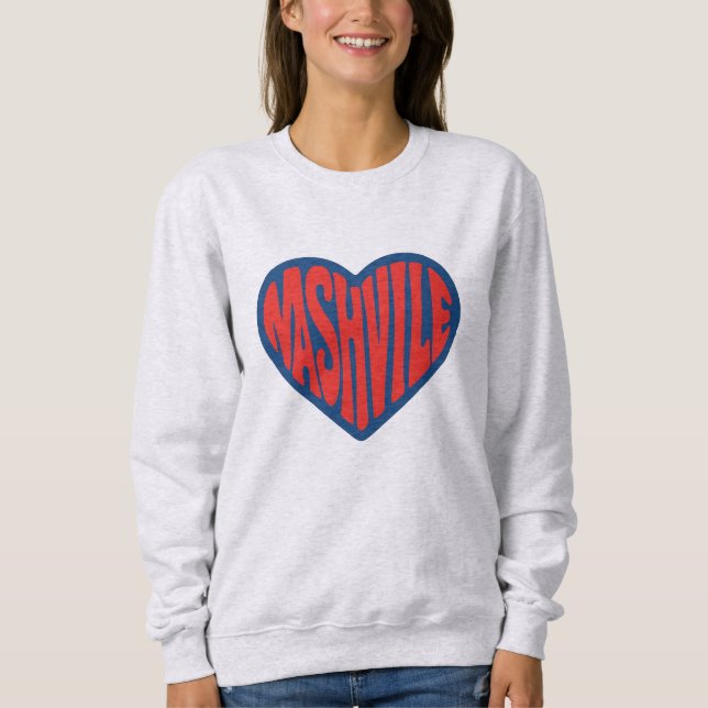 Moletom Nashville Groovy Heart Design - Retro Psychedelic (Frente)