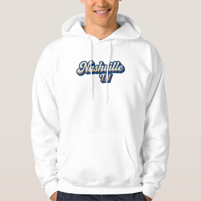 Moletom Nashville TN Retro Sunset Script Design - Vintage (Frente)