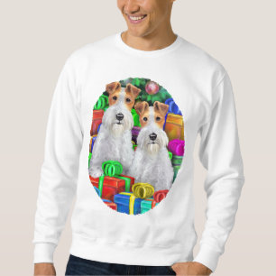 Moletom Natal aberto dos presentes do Fox Terrier do fio