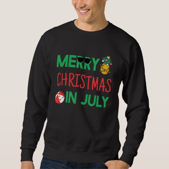 Moletom Natal Alegre Fofo em Julho na Praia (Frente)