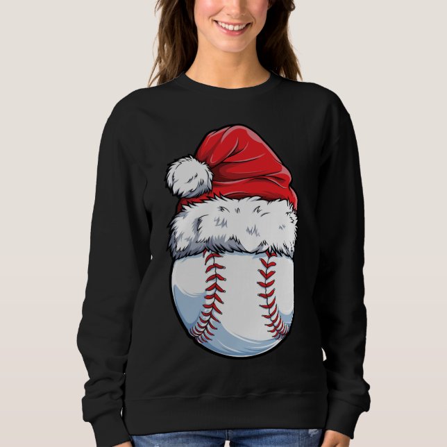 Moletom Natal Baseball Ball Santa Hat Xmas Catcher Pit (Frente)