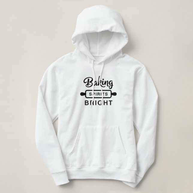 Moletom Natal Brilhante de Espíritos de Assar Preto e Bran (Frente do Design)