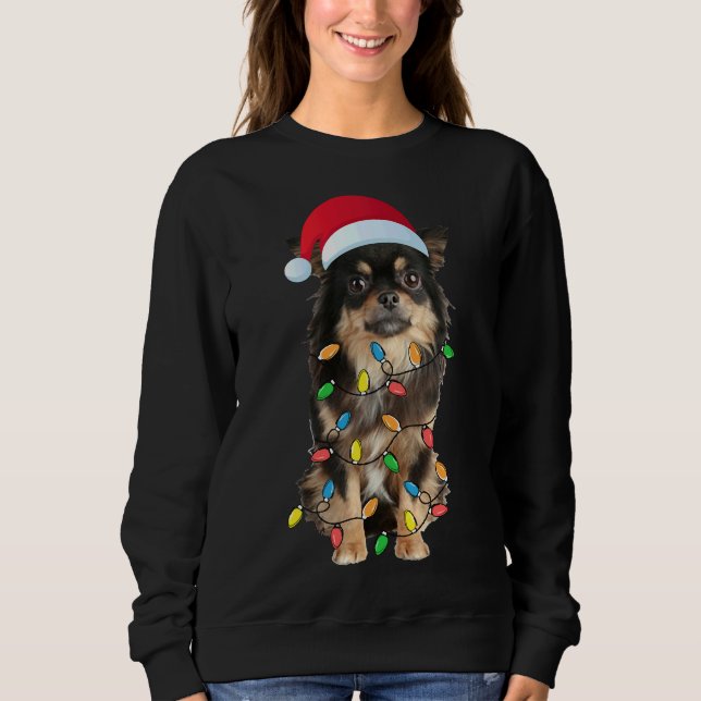 Moletom Natal Chihuahua Long Hair (Frente)