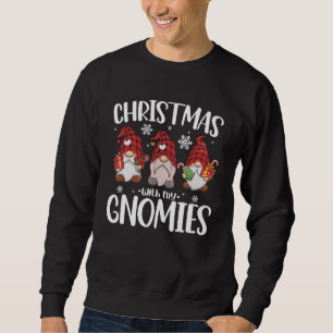 Moletom Natal Com Meus Gnomos Búfalo Xadrez Vermelho Gnome