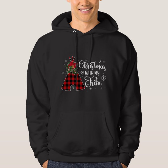 Moletom Natal Com Minha Tribo Buffalo Xadrez Xm De Natal (Frente)