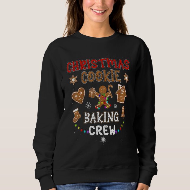 Moletom Natal Cookie Baking Crew Xmas Gingerbird Fami (Frente)