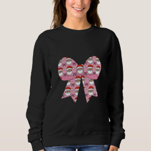 Moletom Natal Coquete Laço Rosa Papai Noel Vintage Retro