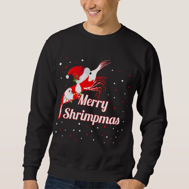 Moletom Natal Crystal Cherry Shrimp Santa Hat Holiday (Frente)
