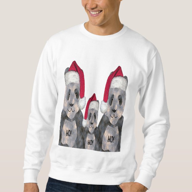 Moletom Natal da família da panda (Frente)