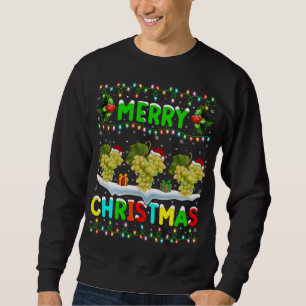 Moletom Natal da Feliz de Santa Hat com Fruta de Uvas Xmas