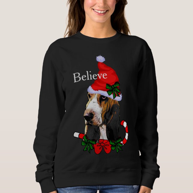 Moletom Natal de Basset Hound (Frente)