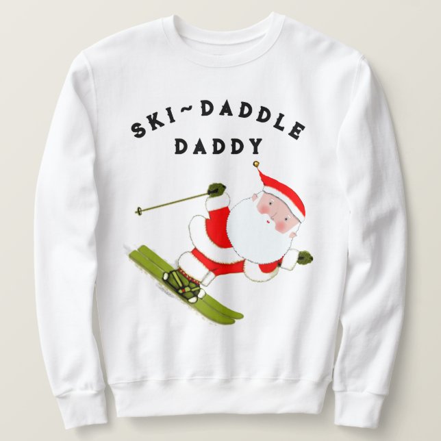 Moletom Natal de Esqui na Neve Divertido (Frente do Design)