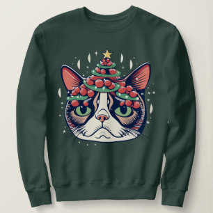 Moletom Natal de Gato Natal Feio de Natal Pijamas engraçad