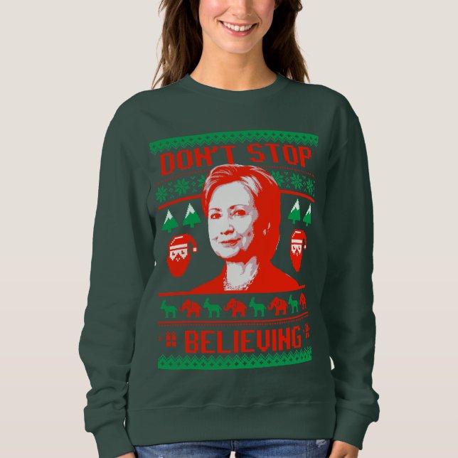 Moletom Natal de Hillary - não pare de acreditar - (Frente)