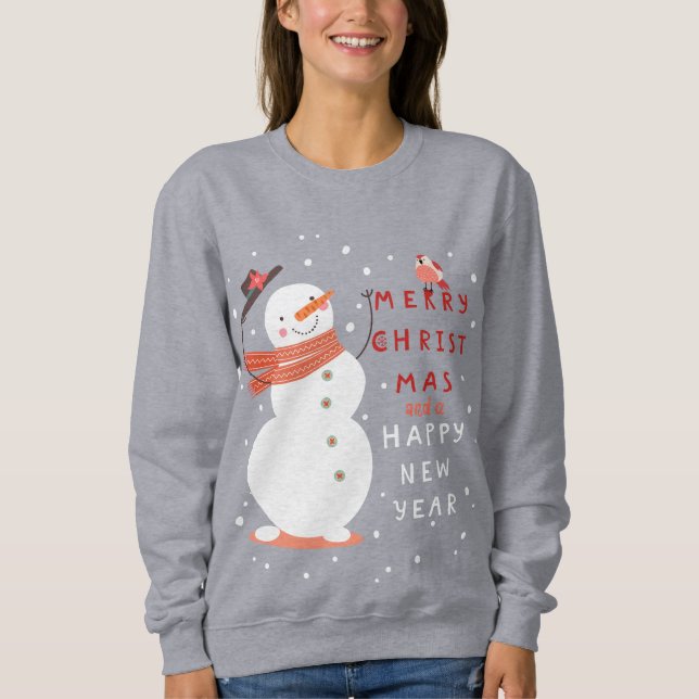 Moletom Natal de Jolly Snowman - Desejos Quentes (Frente)
