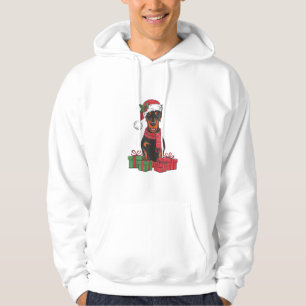 Moletom Natal de Santa Hat Doberman Dog de Luz de Natal _3