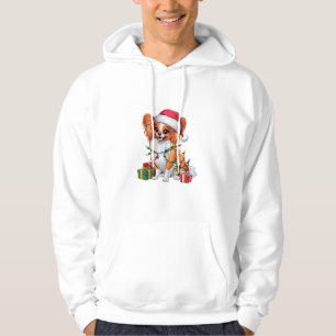 Moletom Natal de Santa Hat Papillon no Iluminação do Natal