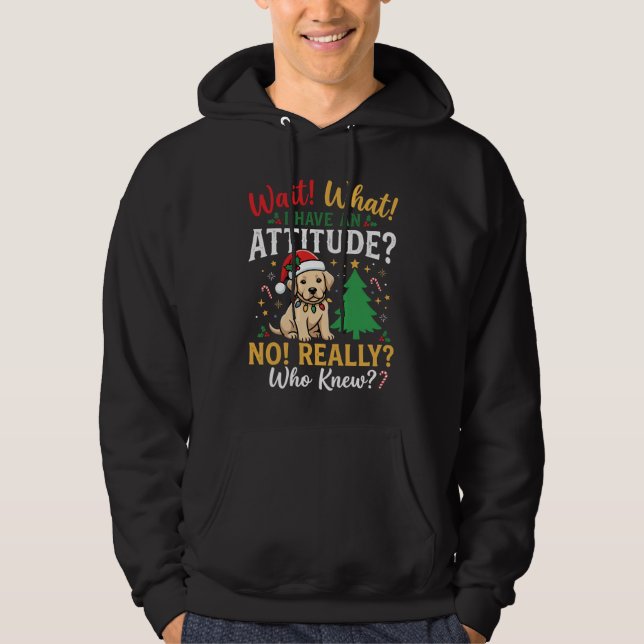 Moletom Natal Divertido Cão Atitude Feriado (Frente)