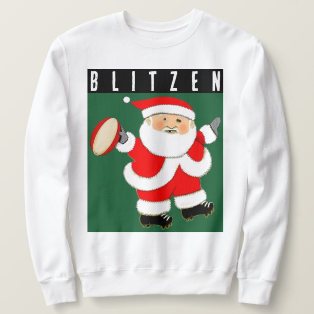 Moletom Natal Divertido de Rugby Férias (Frente do Design)