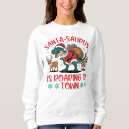 Moletom Natal divertido do Santa-saurus T-Rex Dinossauro N
