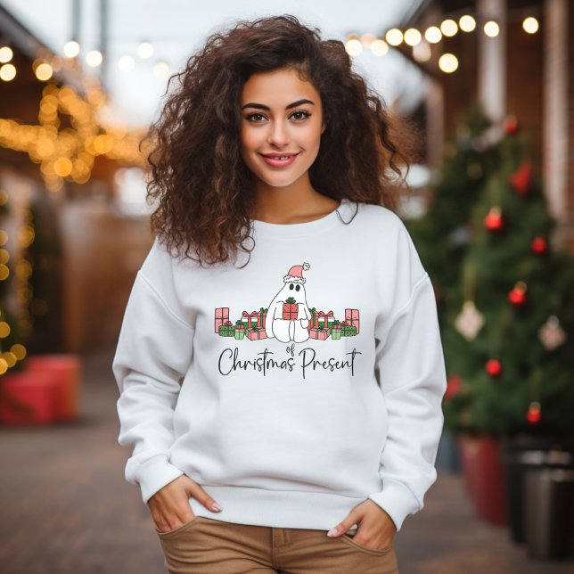 Moletom Natal Divertido Fofo (Cute Funny Simple Humorous Ghost Of Christmas sweatshirt)