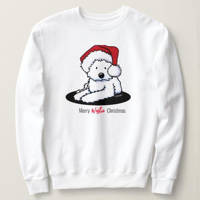 Moletom Natal do Cachorro KiniArt Westie (Frente do Design)