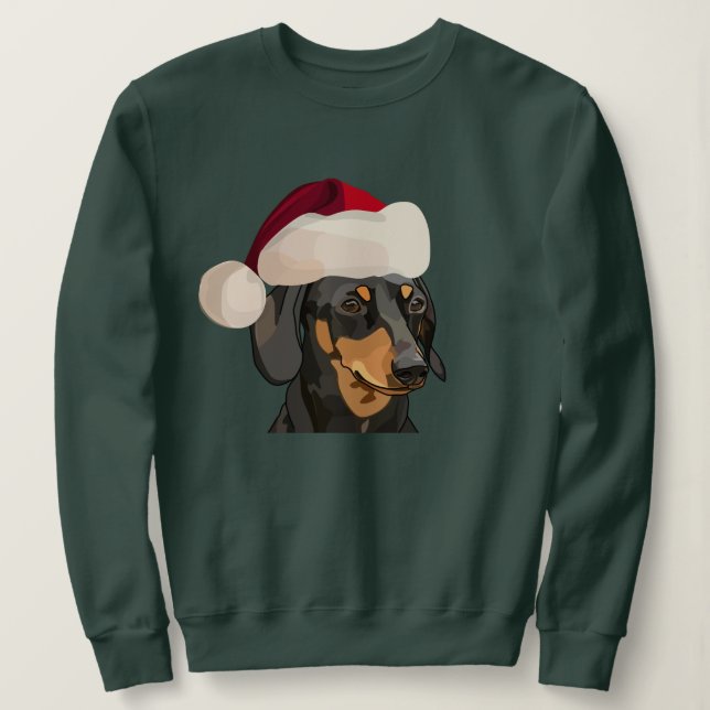 Moletom Natal do Dachshund do papai noel (Frente do Design)