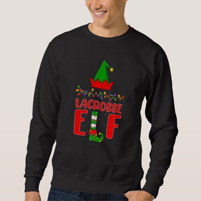 Moletom Natal do Lacrosse Elf Matching Family Lighting (Frente)