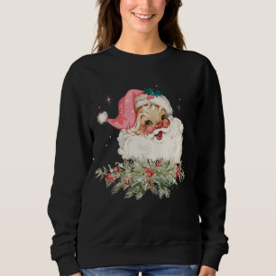 Moletom Natal dos Retros Rosa   Feriado de Vintage Bonito