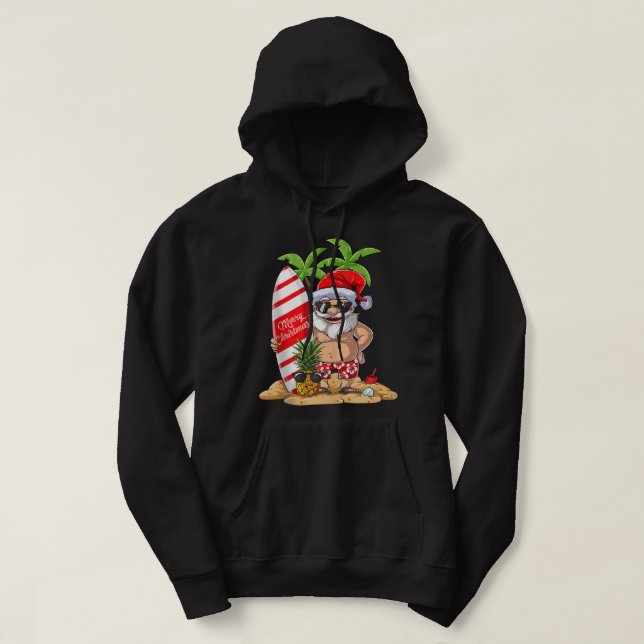 Moletom Natal em julho Papais noeis Surfs Hawaiai Summer S (Frente do Design)