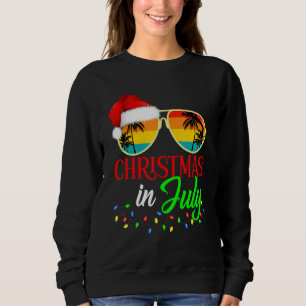 Moletom Natal em julho Santa Hat Óculos de sol Verão Vaca