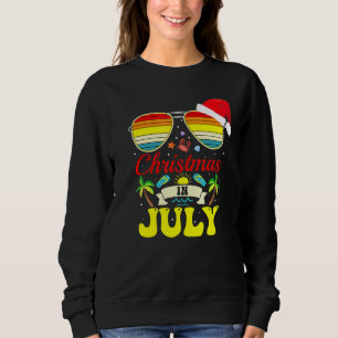 Moletom Natal Em Julho Santa Hat Sunglass Sumário No Havaí