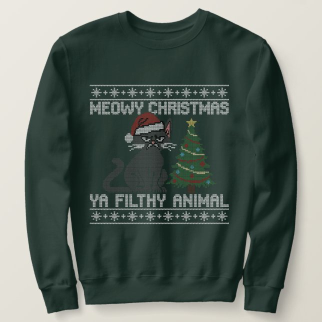 Moletom Natal Felino, seu Animal Imundo - Natal Feio (Frente do Design)