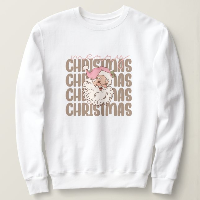 Moletom natal, feliz e brilhante, feliz, moderno, típico (Frente do Design)