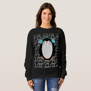 Moletom Natal Floco de Neve de Inverno do Pinguim Fofo