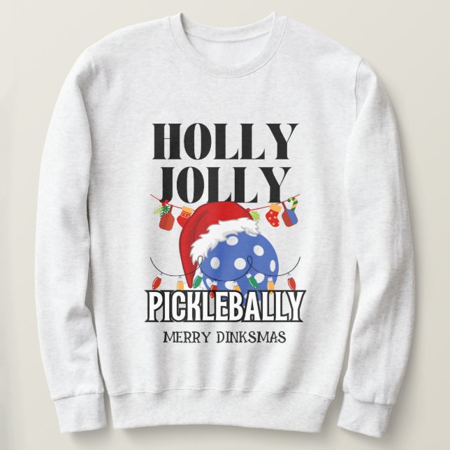 Moletom Natal HOLLY JOLLY PICKLEBALLY (Frente do Design)