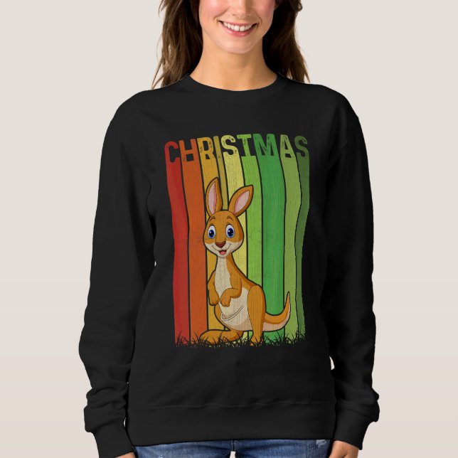 Moletom Natal Kangaroo Retro Fofo Grupo Combinando Xmas  (Frente)