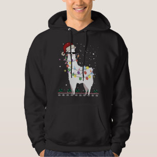 Moletom Natal Llama Santa Hat Ugly Xmas Tree Alpaca Gi