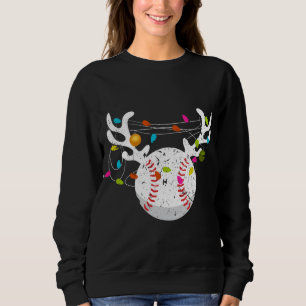 Moletom Natal Luz Baseball Ball Engraçado Xmas