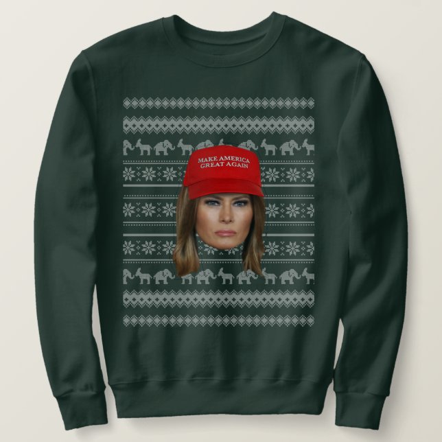 Moletom Natal Melania Trump MAGA (Frente do Design)
