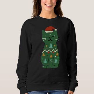 Moletom Natal Meowy Luzes de Natal Gato Preto